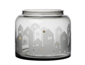 Räder Design Wintervase mit Höuser-Motiv. Ein elegantes Element für die skandinavische Weihnachtsdekoration.