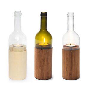 side by side Weinwindlicht – oben Glas, unten Holz. Für natürliche, skandinavische Weihnachtsdekoration mit Charme.