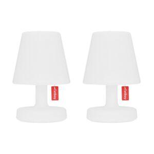 Kabelloses Designleuchten-Duo von Fatboy als warmes Raumlicht für das Valentinstag Dinner zu Hause.